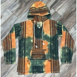 Beach by Exist Youth Teen Hooded Pullover Orange Sz M T-Dye‎ With Pocket